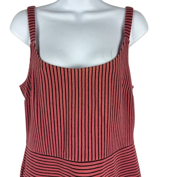 Ann Taylor Loft Striped Red & Black Sleeveless A-Line Dress Size 6 - Picture 2 of 9